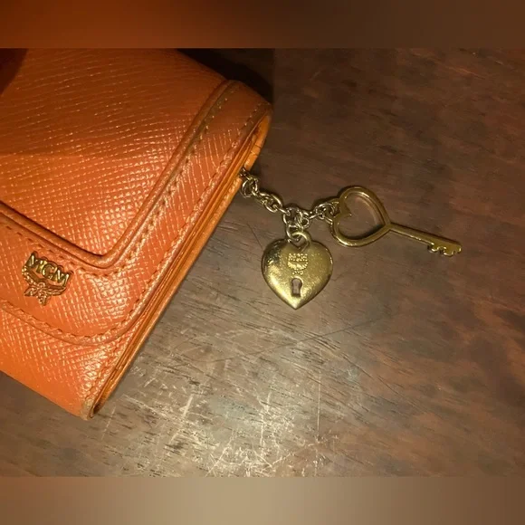 Authentic MCM Long Leather Wallet w/Charm - Picture 7 of 10